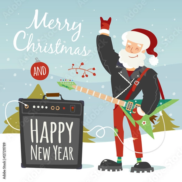 Obraz vector rock santa illustration