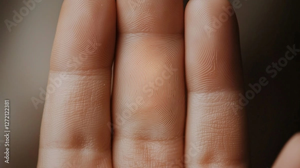 Fototapeta Digital fingerprint scan, AI-driven security, encrypted access.