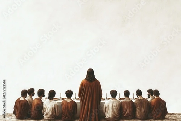 Obraz Iconic Religious Painting of Jesus and Disciples at the Last Supper - A Classic Christian Art Representation