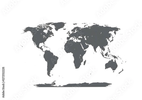 Fototapeta World Map in Dark Gray