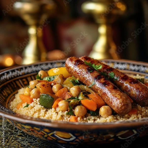 Obraz couscous avec merguez - IA Generative