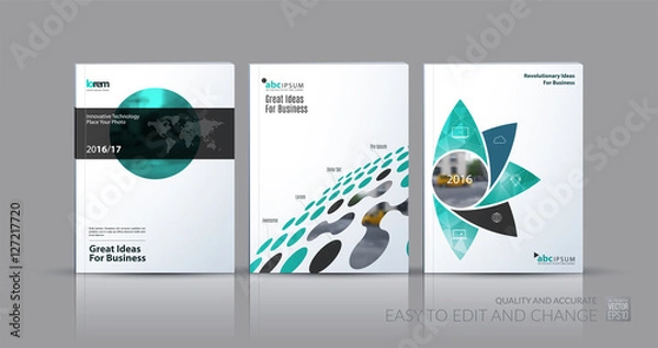 Fototapeta Business vector set. Brochure template layout, cover design annu