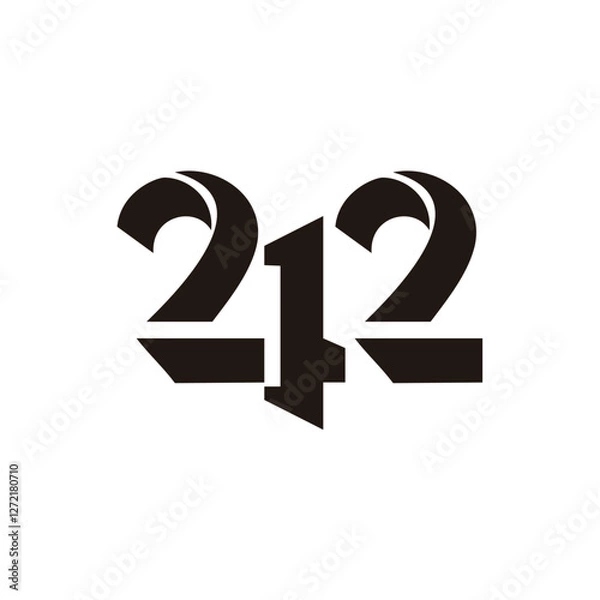Obraz Number 212 silhouette design template vector
