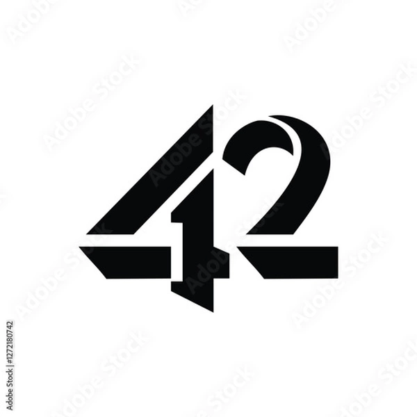 Obraz Number 42 silhouette design template vector