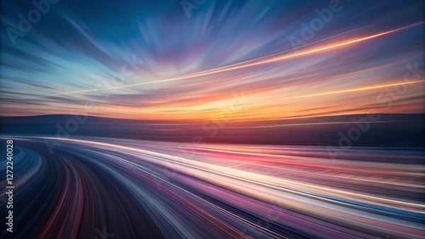 Fototapeta Abstract Sunset Landscape with Motion Blur