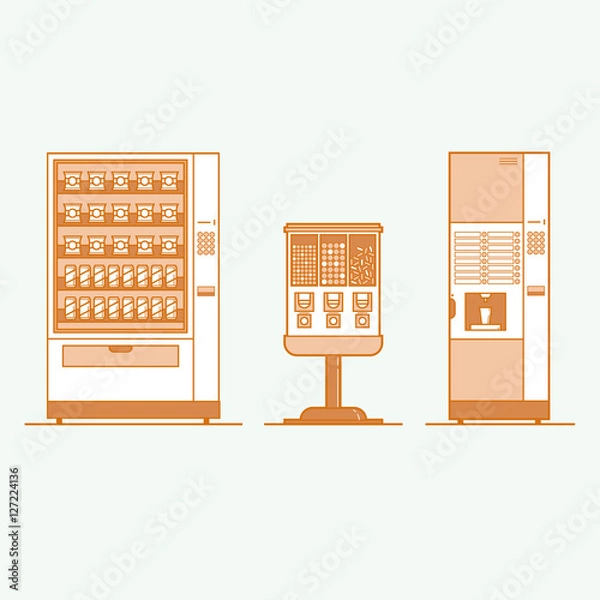 Fototapeta Vending machines icons set