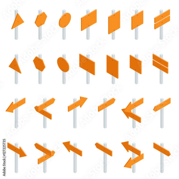 Fototapeta Isometric pointers isolated on white background.