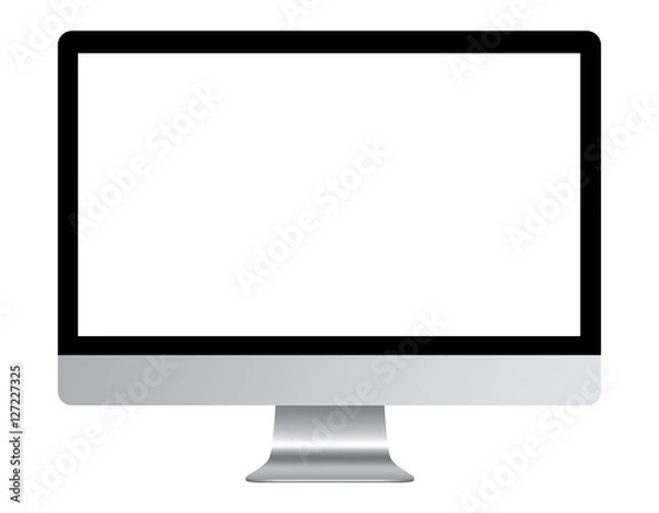Fototapeta  Modern computer display with blank white screen