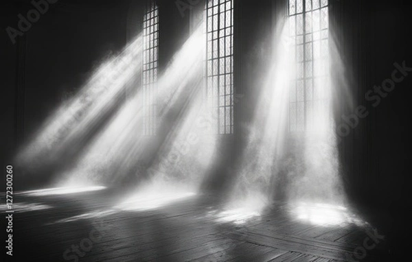 Fototapeta Ethereal Foggy Stage with Dramatic Lighting