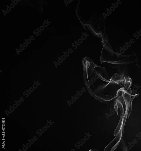 Obraz Incense Smoke on a Black Background