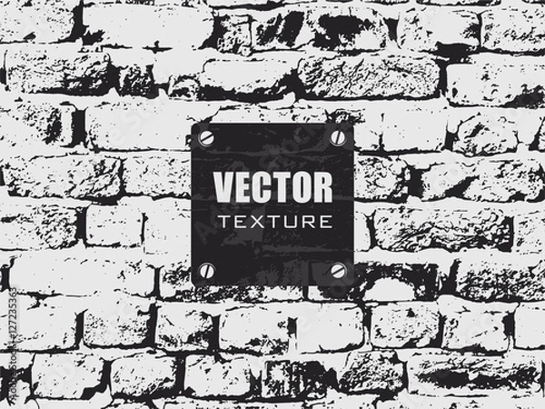 Obraz Brick wall Grunge vector texture. Background texture.