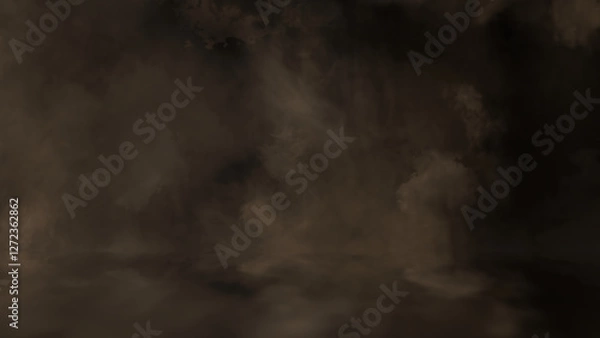 Fototapeta Dark atmospheric mist with swirling smoke and fog, creating a moody and cinematic backdrop. Ideal for digital compositions, visual effects, and abstract environments.