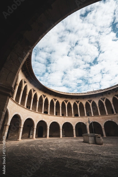 Obraz Bellver Castle in Palma de Mallorca. Interior columns.