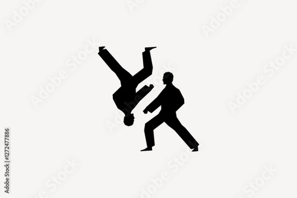 Obraz silhouette of a man jumping