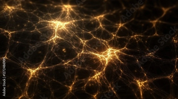 Fototapeta neural network visualized as a glowing web