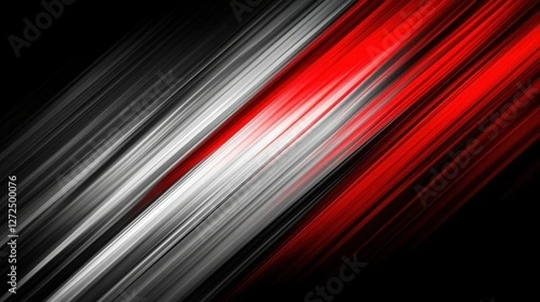 Fototapeta Dynamic abstract background with red, white, and black diagonal stripes.  Perfect for modern designs and presentations.