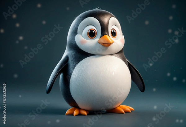Fototapeta view of cartoon animated 3d penguin -  generated by ai
