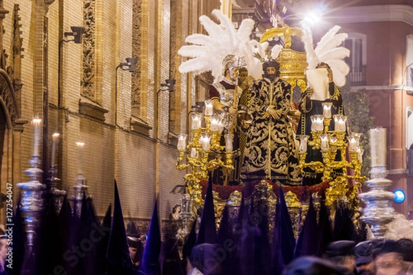 Fototapeta Jesus of the Judgement is a famous procession on Good Friday (Early Hours) in Seville. It belongs to the religious brotherhood of "Macarena", the most popular in Seville