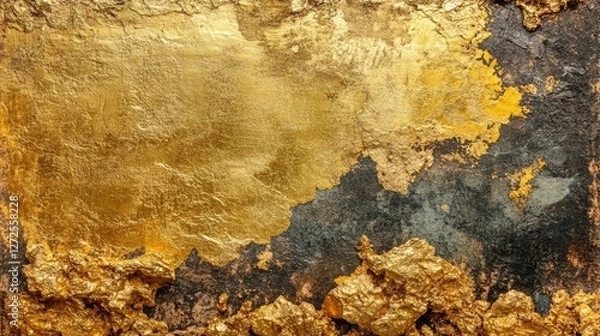 Fototapeta Abstract Gold Leaf Texture On Dark Background