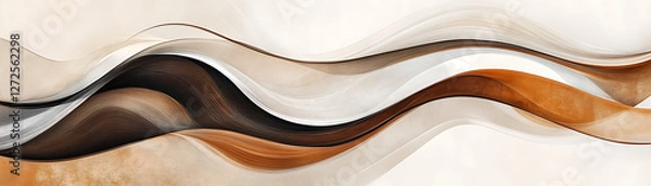 Fototapeta Abstract waves of earthy tones creating a fluid, modern design for creative projects.