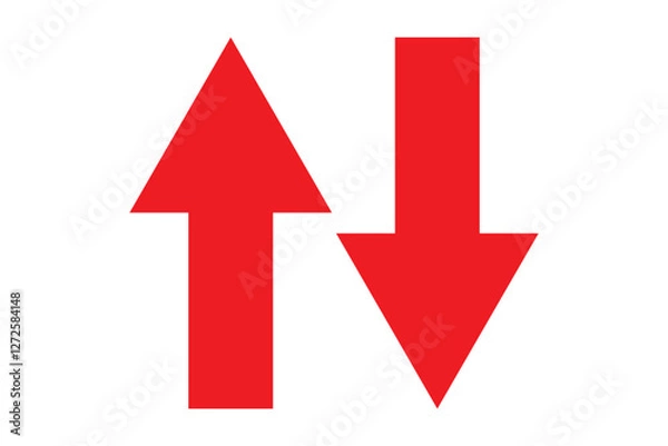 Obraz Green Up and Red Down Arrow Icons with Rounded Edges. Vector Image.