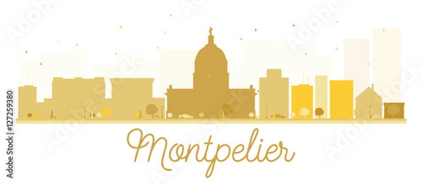Obraz Montpelier City skyline golden silhouette.