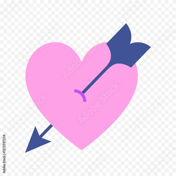 Fototapeta Hand drawn heart on white background. Valentines Day vector elements heart shapes love