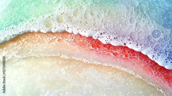 Fototapeta Abstract Fluid Art Painting  Rainbow Bubbles  Pastel Colors  Swirls  Texture