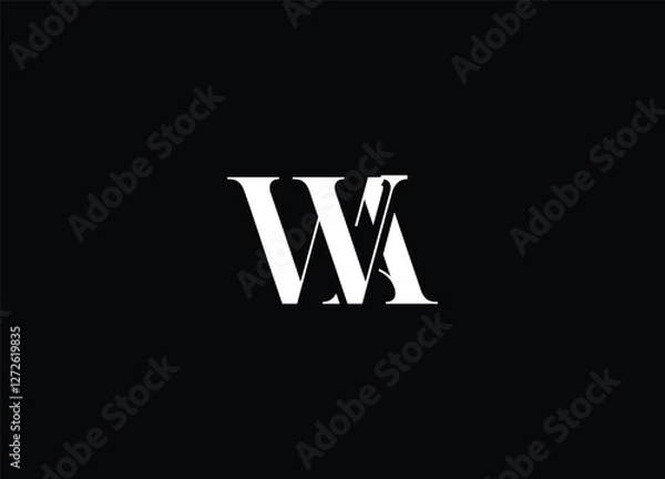 Obraz WA initial logo design and creative logo design