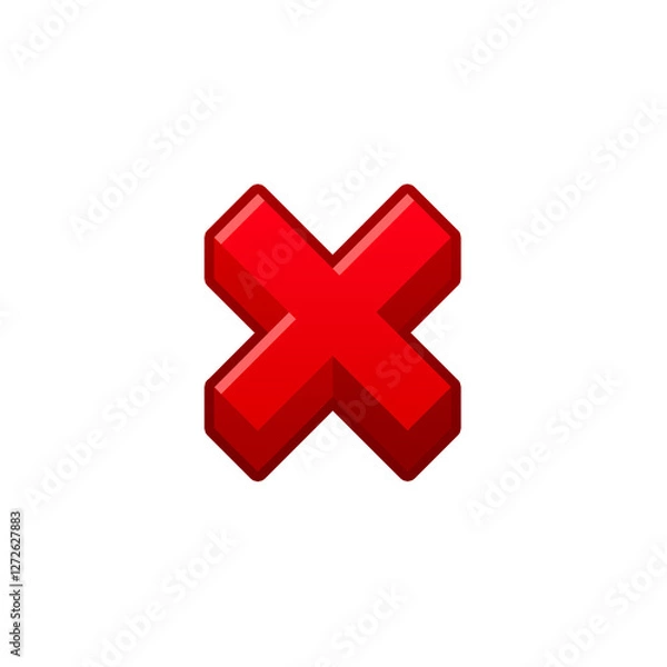 Obraz 3D red delete icon 