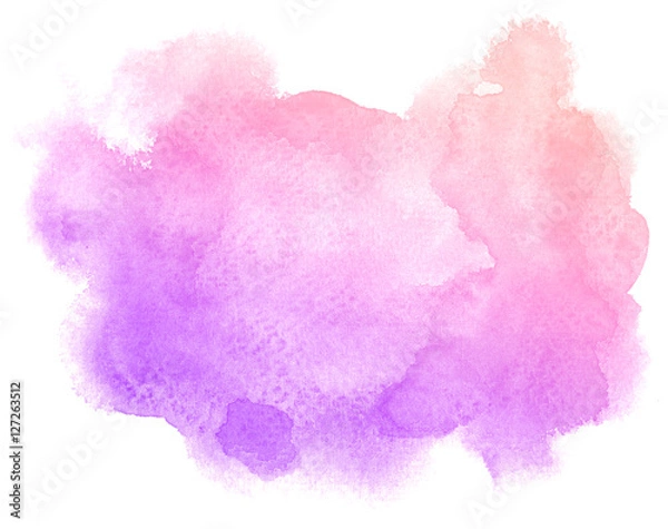 Obraz Abstract purple watercolor on white background.This is watercolor splash.It is drawn by hand.