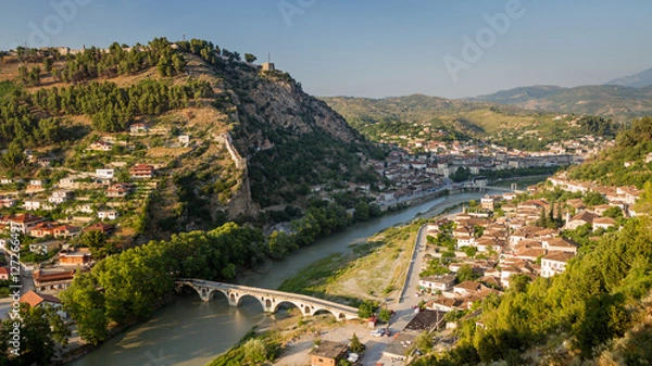 Fototapeta Panorama of the historic city of Berat in Albania