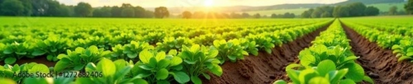Fototapeta Farm field with nitrogen phosphate and potassium fertilizers, potassium, , fertilizers