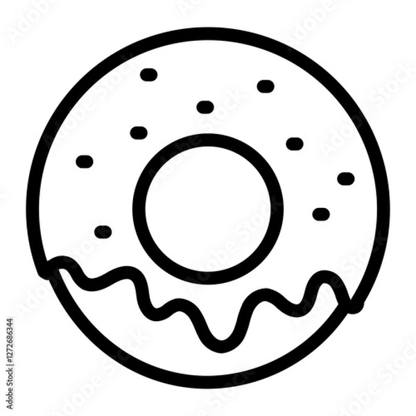 Fototapeta donut Line Icon
