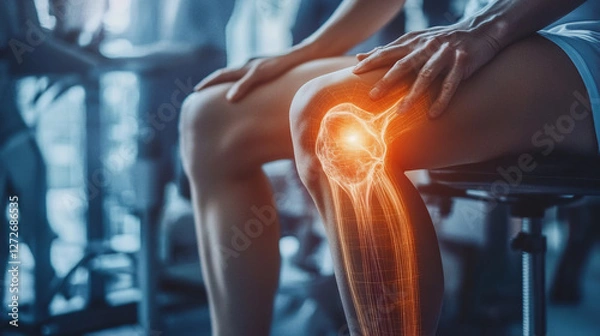 Fototapeta "comprehensive guide to understanding knee pain conditions including injuries, inflammation, arthritis, and treatment options for relief"