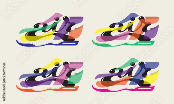 Obraz air lettering typography, sneaker graphic design asset, for poster and banner ads
