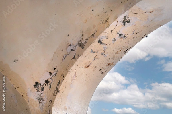 Obraz Volta in pietra da ristrutturare con cielo e nuvole
