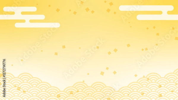 Obraz 黄色の和風背景