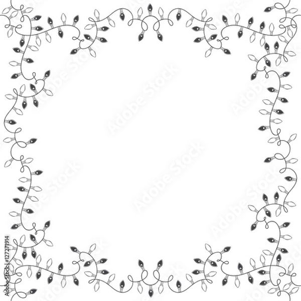 Fototapeta Square vector frame of garlands. Festive background.