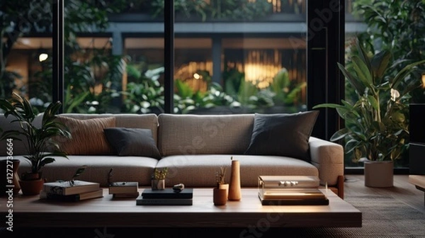 Fototapeta Transforming modern living smart home comfort in a futuristic iot house