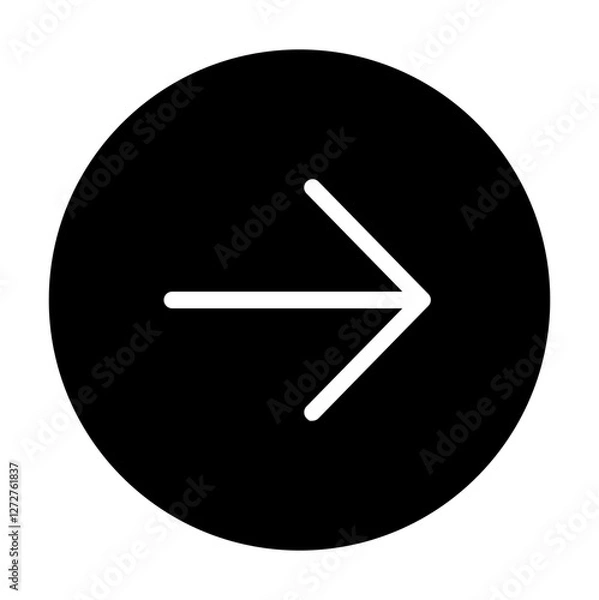 Obraz Light Rounded tips soft Arrow in black circle