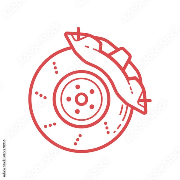 Fototapeta vector disc brake automobile part icon symbol