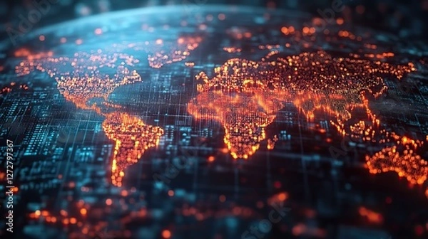 Obraz abstract global business concept with graphs,upward arrows depicting economic growth international market trends,financial data analysis
