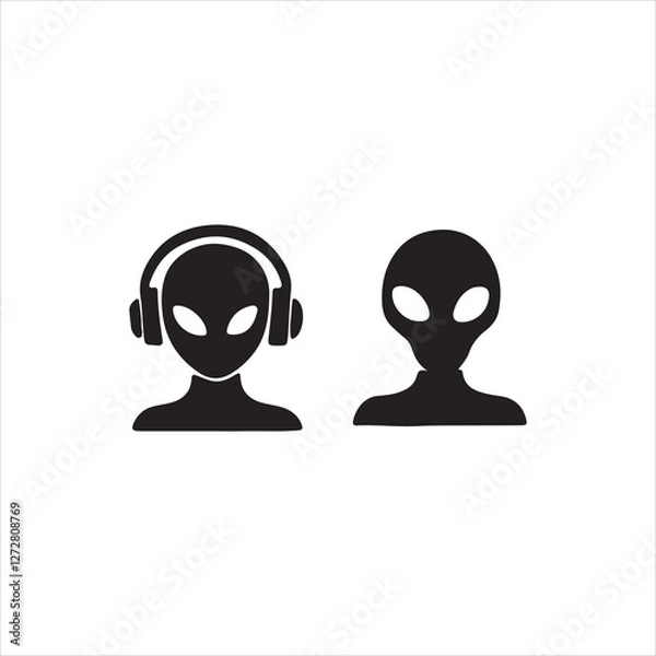 Obraz alien head vector icon