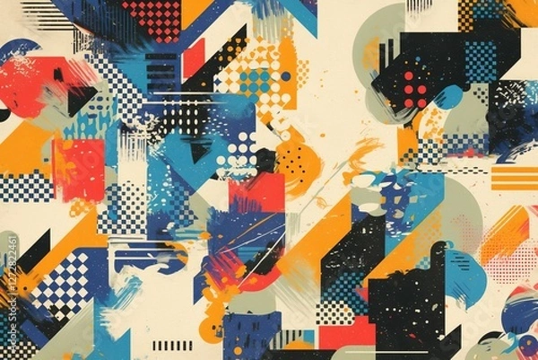 Fototapeta Abstract geometric shapes pattern background (4)
