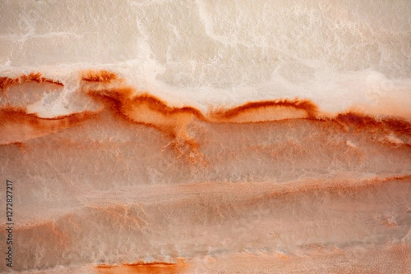 Fototapeta Kati Thanda Lake Eyre, South Australia, Australia. Aerial photography showing textures, patterns and colours of the salt lake following the seasonal flooding.