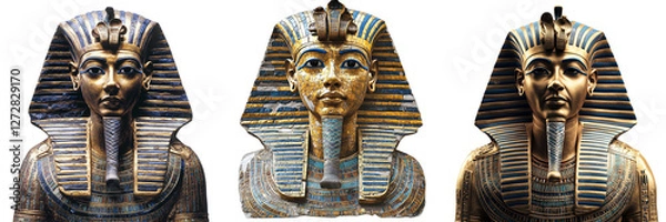Fototapeta Set of a Pharaoh, isolated on a transparent background.