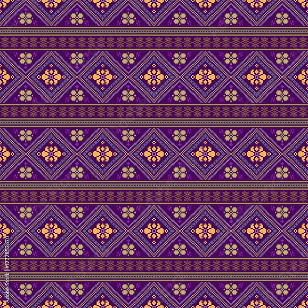 Obraz Beautiful retro seamless pattern design by geometric 