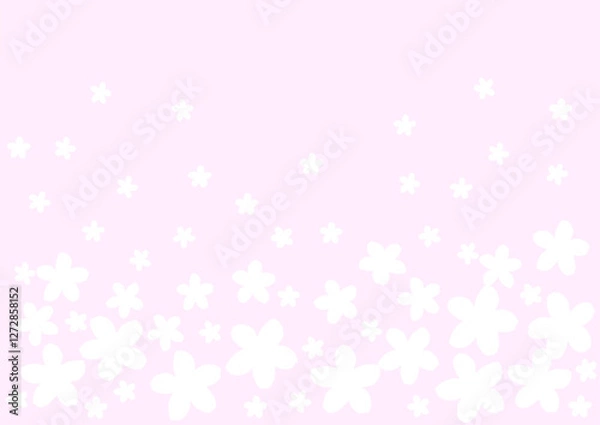 Fototapeta たくさんの白い花の壁紙　背景　ピンク