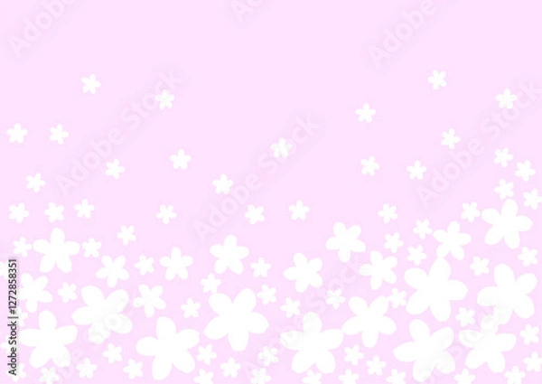 Obraz たくさんの白い花の壁紙　背景 ピンク
